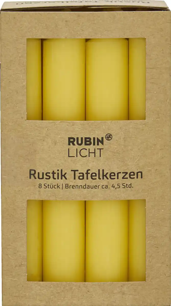Bild 1 von RUBIN LICHT Rustik Tafelkerzen hellgelb