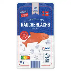 ALMARE Lachs-Vielfalt 90 g, Räucherlachs