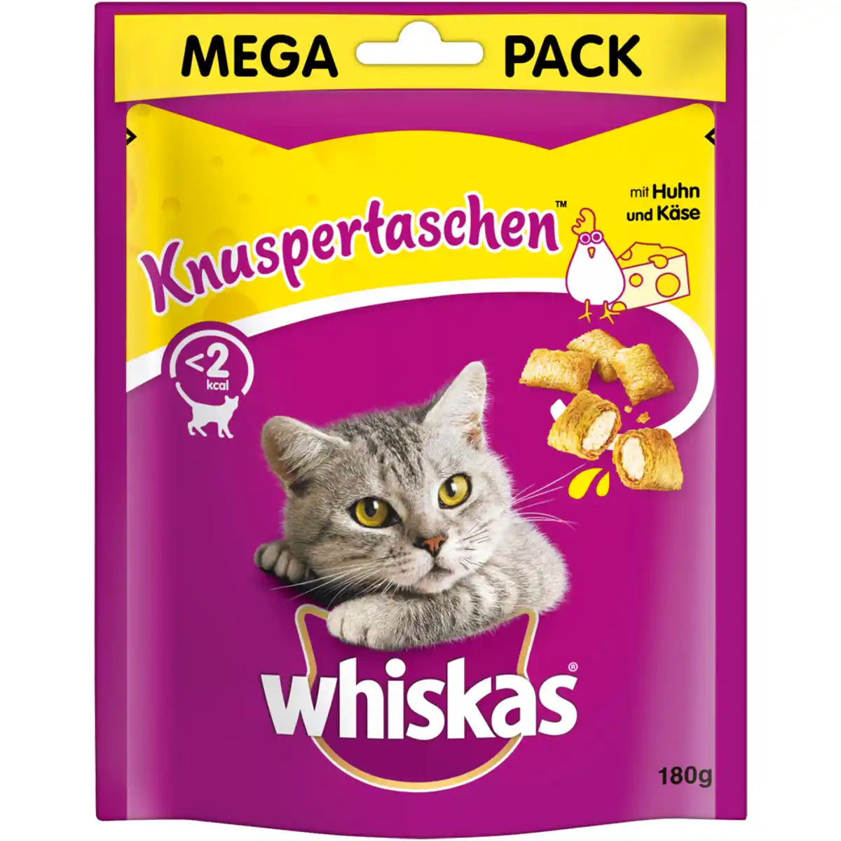 Bild 1 von Whiskas KNUSPERTASCHEN™ Beutel mit Huhn und Käse 180g