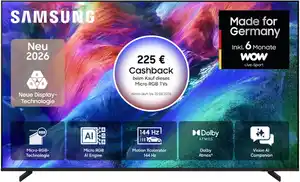 GMR75R85HAU 189 cm (75") Micro RGB Vision AI Smart TV schwarz, 4K Ultra HD, LCD, 120 Hz, DVB-T2/DVB-C/DVB-S2, Sprachsteuerung