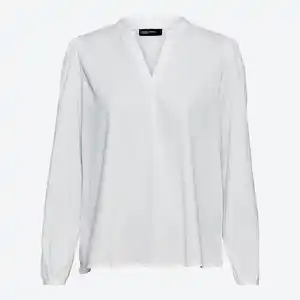 Damen-Bluse mit V-Ausschnitt und Bündchen