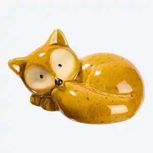 Deko-Fuchs aus Steingut, ca. 8x14,5x10 cm