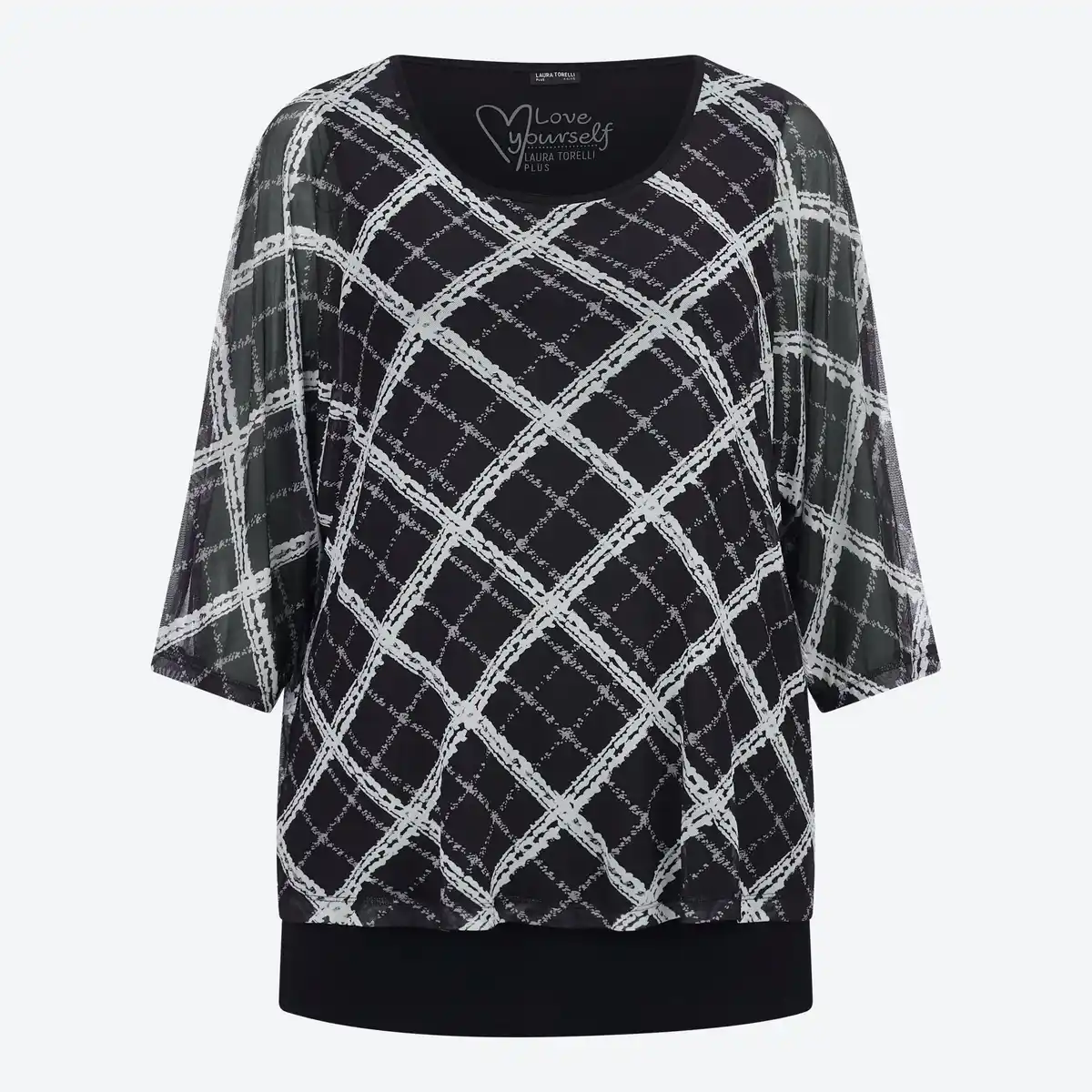 Bild 3 von 2-in-1 Damen-Langarmshirt mit Mesh-Oberstoff, große Größen
