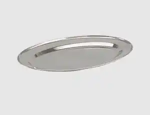 Servierplatte Edelstahl oval