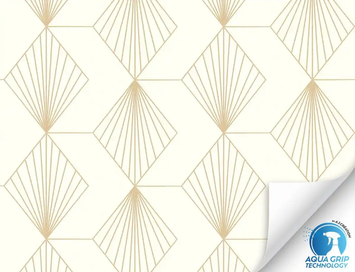 Bild 1 von Vorgeleimte Vliestapete Grafik Beige, Gold