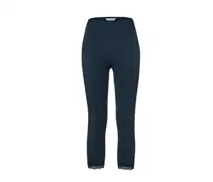 3/4-Leggings mit Spitzenborte, dunkelblau