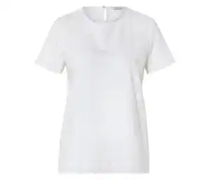 Blusenshirt mit Lochstickerei, weiß