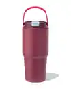 Bild 1 von Trinkbecher mit Trinkhalm, 600 ml Edelstahl, burgunderrot