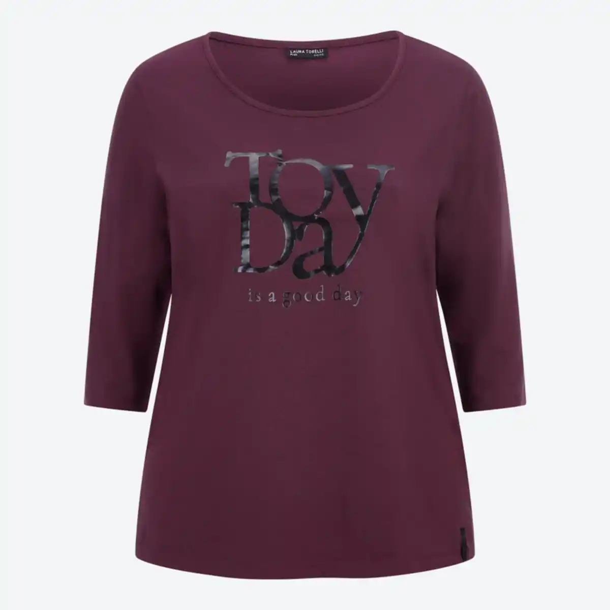 Bild 2 von Damen-Langarmshirt mit Frontaufdruck, große Größen