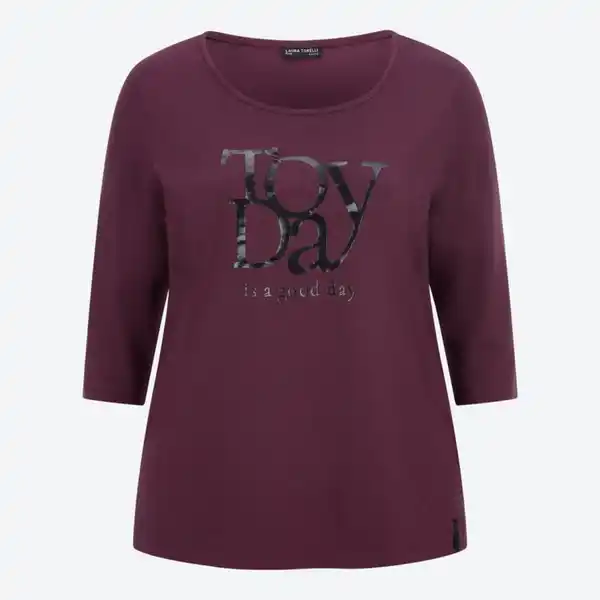 Bild 2 von Damen-Langarmshirt mit Frontaufdruck, große Größen