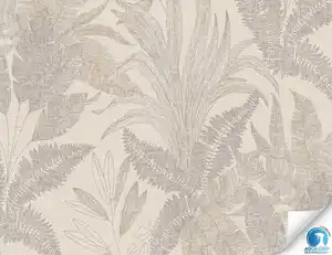 Vorgeleimte Vliestapete Blätter Beige, Gold