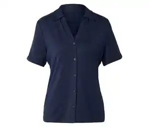 Blusenshirt mit Knopfleiste, dunkelblau