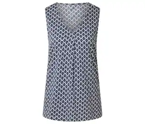 Top mit Falten-Detail, Minimal-Alloverprint