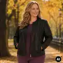 Bild 1 von Damen-Kunstleder-Jacke mit Reißverschlusstaschen, Große Größen