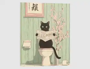 Bild Japandi Toilet Cat 40x50cm
