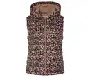 Bild 1 von Steppweste mit Kapuze, beige mit braun-schwarzem Leo-Alloverprint