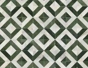 PVC Helios Tile Grün, Weiß 4m