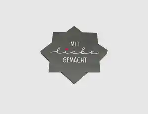Servietten mit Liebe gemacht Grau