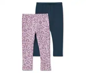 2 Kinder-Leggings, dunkelblau und leo