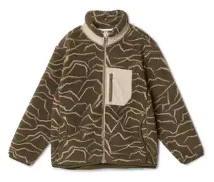 Kinder-Teddyfleecejacke, olivgrün