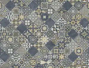 PVC Calypso Tile Blau, Gold 2m