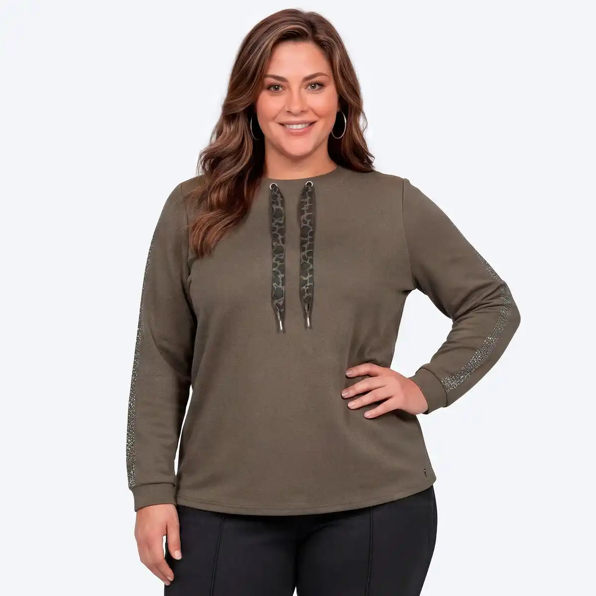 Bild 1 von Damen-Sweatshirt mit U-Bootausschnitt, große Größen