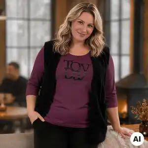 Damen-Langarmshirt mit Frontaufdruck, große Größen