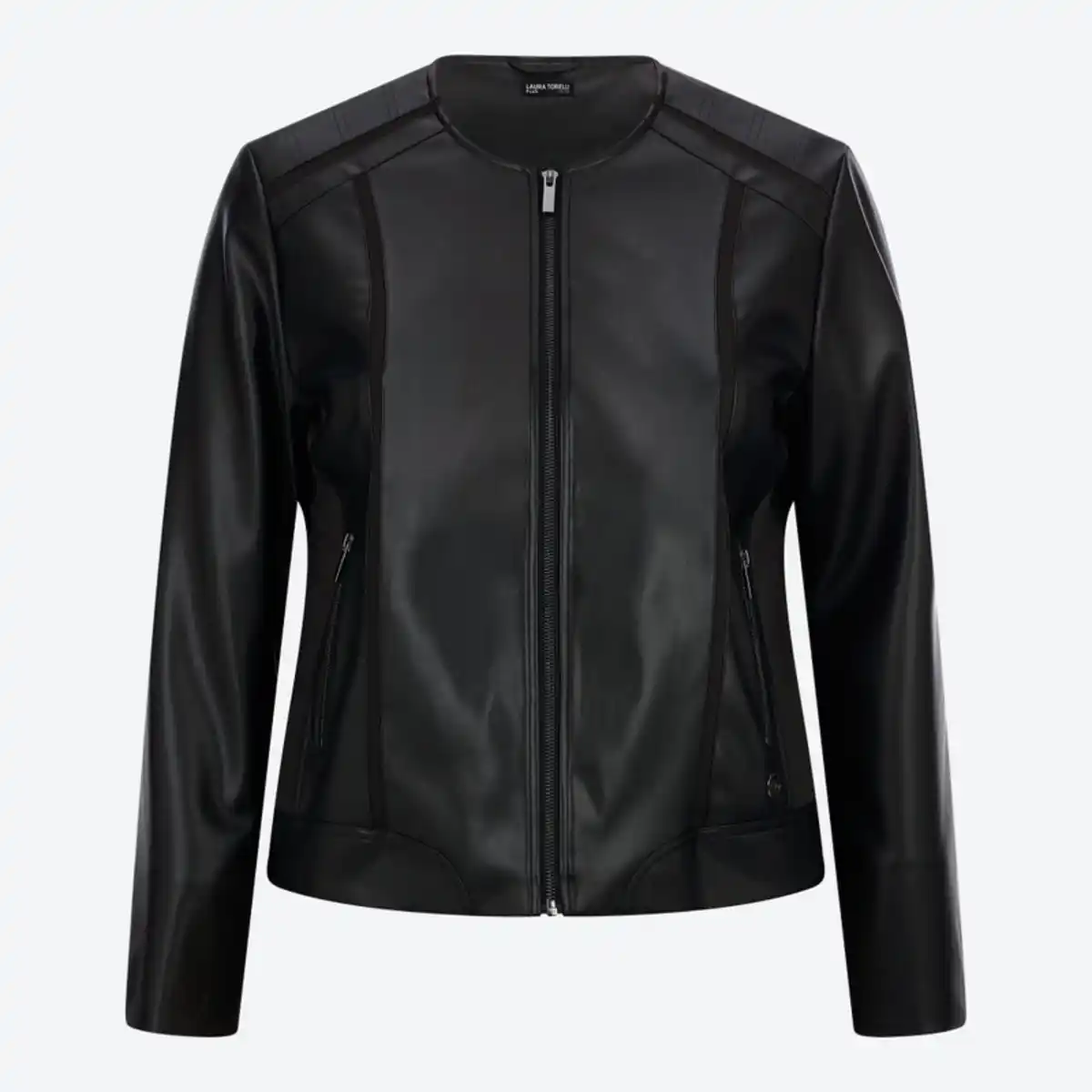 Bild 2 von Damen-Kunstleder-Jacke mit Reißverschlusstaschen, Große Größen