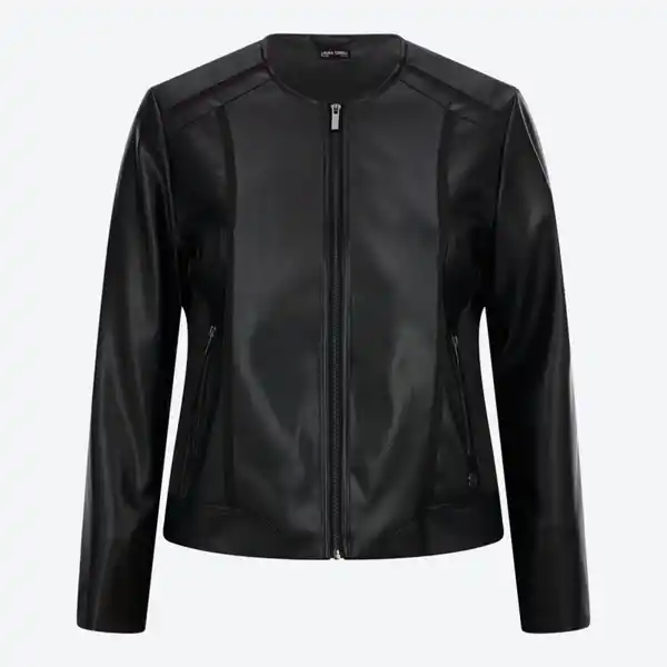 Bild 2 von Damen-Kunstleder-Jacke mit Reißverschlusstaschen, Große Größen