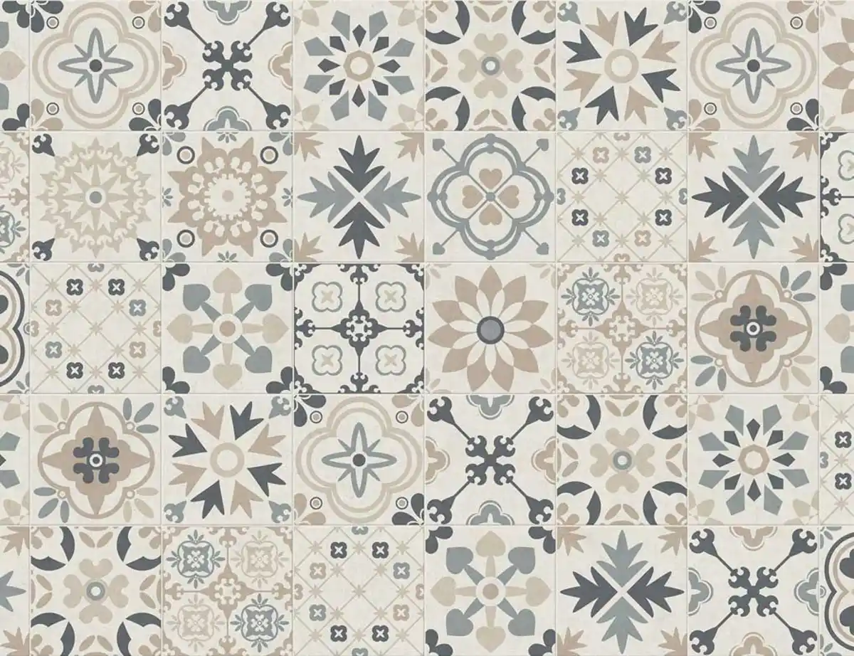 Bild 1 von PVC Calypso Tile Beige, Grau 2m