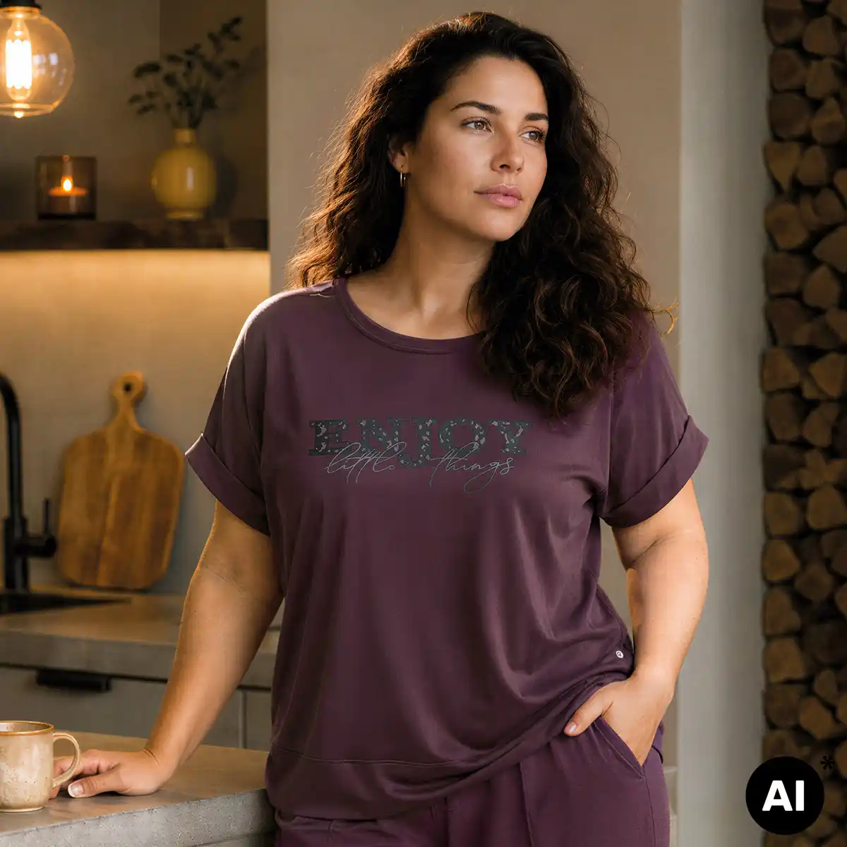Bild 1 von Damen-Shirt mit Viskose, große Größen