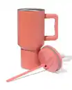 Bild 3 von Trinkbecher mit Trinkhalm, 900 ml, Edelstahl, Terra