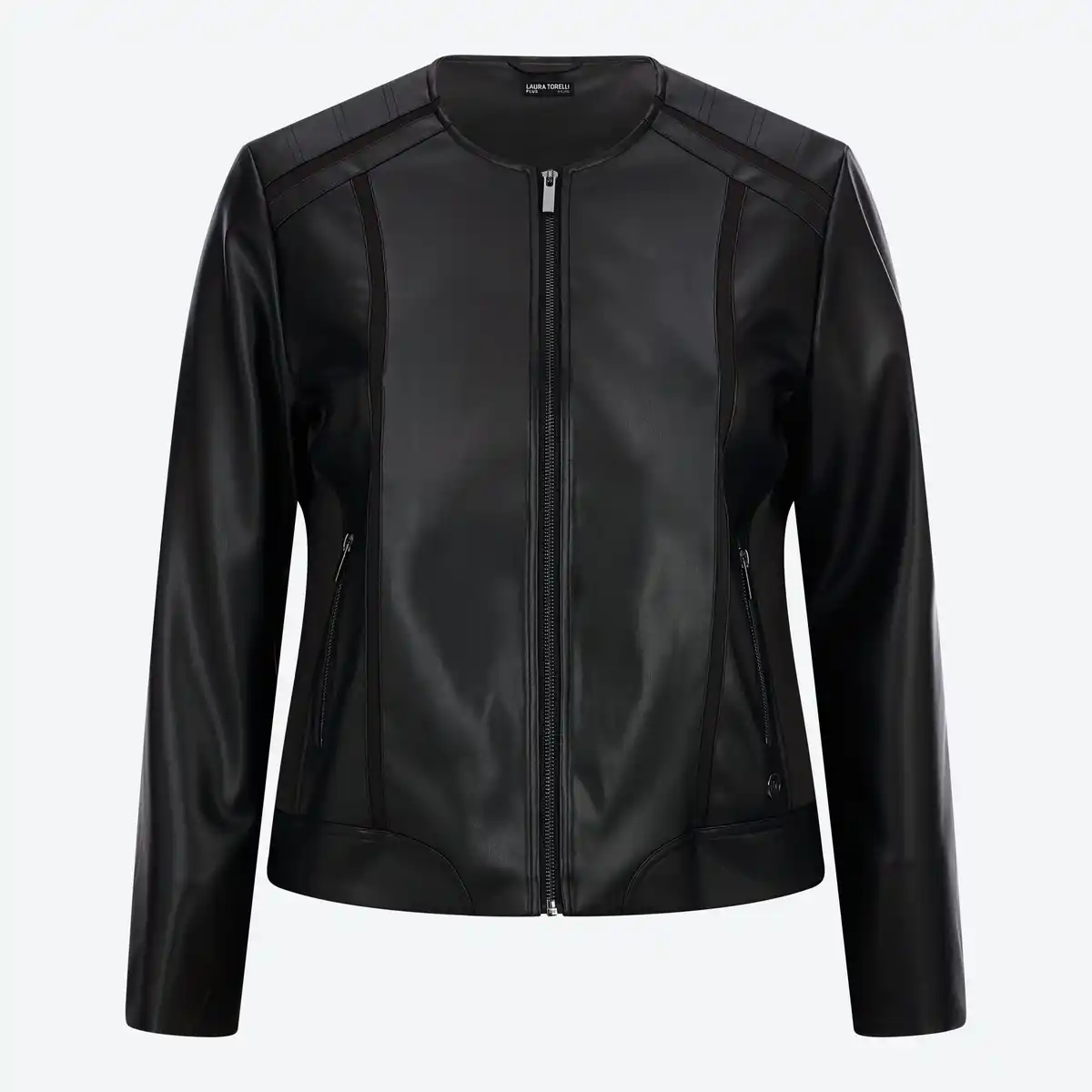 Bild 3 von Damen-Kunstleder-Jacke mit Reißverschlusstaschen, Große Größen