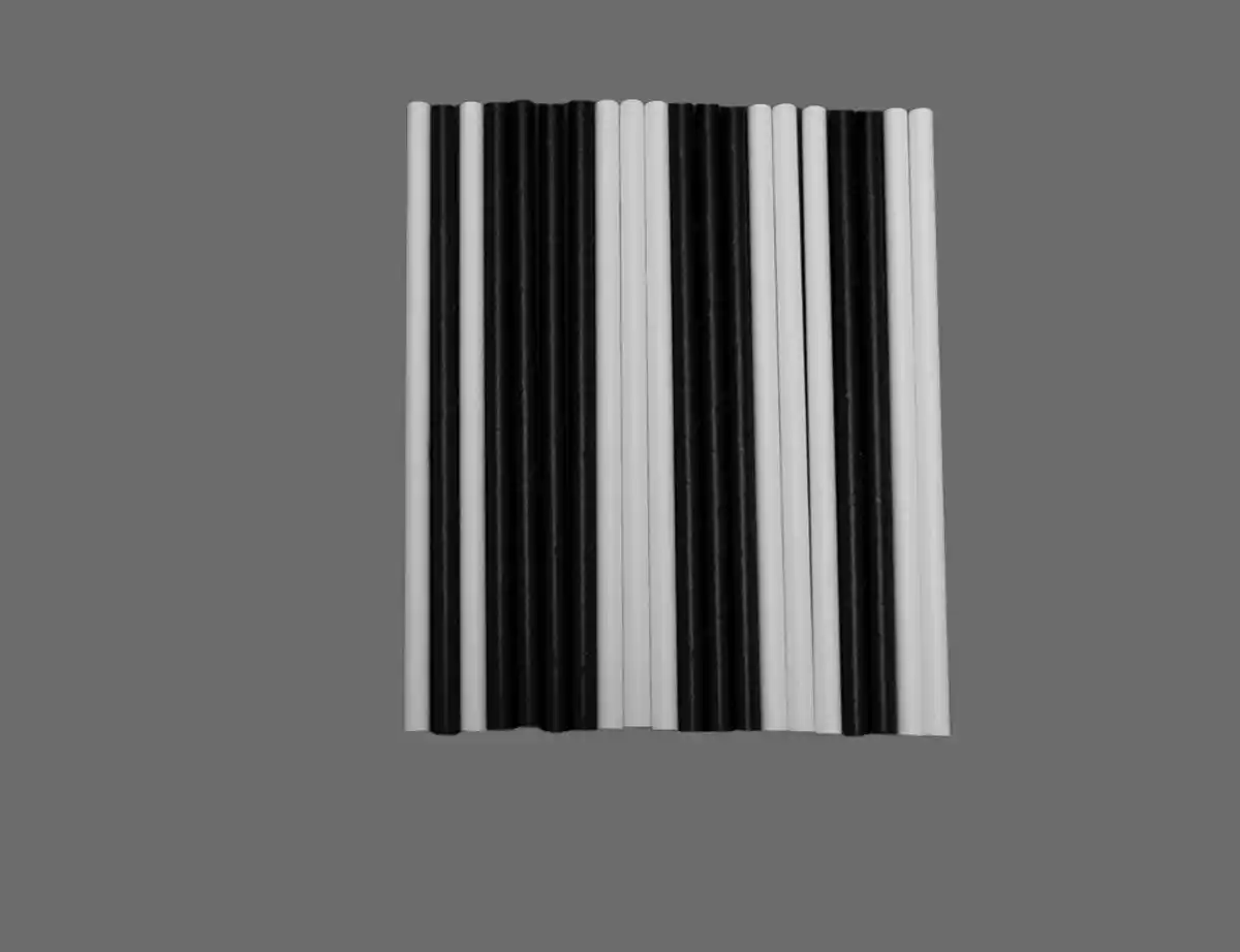 Bild 1 von Trinkhalme 20 Stück Papier schwarz/weiß