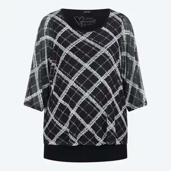 Bild 2 von 2-in-1 Damen-Langarmshirt mit Mesh-Oberstoff, große Größen