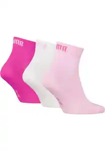 PUMA Kurzsocken PUMA UNISEX QUARTER PLAIN 3P (3 Paar) Atmungsaktiv, Rippenbündchen, weiche Baumwollmischung