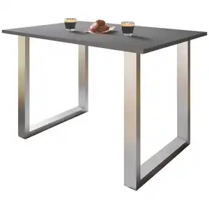 Mid.you Schreibtisch, Anthrazit, Silber, Holzwerkstoff, Kufe, 50x76x110 cm, Arbeitszimmer, Schreibtische, Bürotische