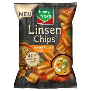 Funny-frisch Linsen Chips Curry Style 90g