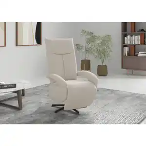 Sit & More Relaxsessel ZOE E, Creme, Metall, 74x112x82 cm, Goldenes M, Oeko-Tex® Standard 100, DGM-Klimapakt, Made in Europe, gepolsterte Armlehnen, Sitzfläche 360° drehbar, Wohnzimmer, Sessel, Re