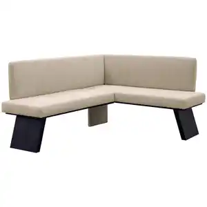 Eckbank, Weiß, Textil, L-Form, 185x150 cm, Esszimmer, Bänke, Eckbänke