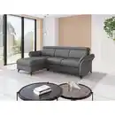 Bild 1 von Sit & More Ecksofa Glendale E, Dunkelgrau, Metall, 4,5-Sitzer, Ottomane links, L-Form, 253x166 cm, Goldenes M, Oeko-Tex® Standard 100, Made in Europe, DGM-Klimapakt, Rücken echt, Armteil links, rec