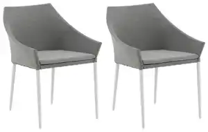 Gartenstuhl 2er-Set Spoga ca. 60x81x62 cm Grau/Weiß, Grau, Weiß