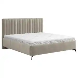 Boxxx Polsterbett, Creme, Metall, Eiche, massiv, 140x200 cm, gepolstertes Kopfteil, Stoffauswahl, in verschiedenen Größen erhältlich,nicht verstellbar, alternative erhältlich, Schlafzimmer, Bette