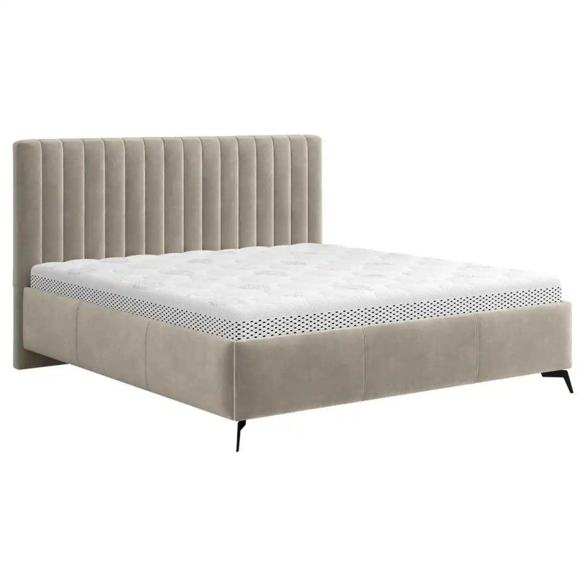 Bild 1 von Boxxx Polsterbett, Creme, Metall, Eiche, massiv, 140x200 cm, gepolstertes Kopfteil, Stoffauswahl, in verschiedenen Größen erhältlich,nicht verstellbar, alternative erhältlich, Schlafzimmer, Bette
