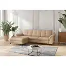 Bild 1 von Sit & More Ecksofa Zora E, Cappuccino, Metall, Echtleder, Nappaleder, 4,5-Sitzer, Ottomane links, L-Form, 262x164 cm, Goldenes M, Made in Europe, DGM-Klimapakt, Schlafen auf Sitzhöhe, Rücken echt,