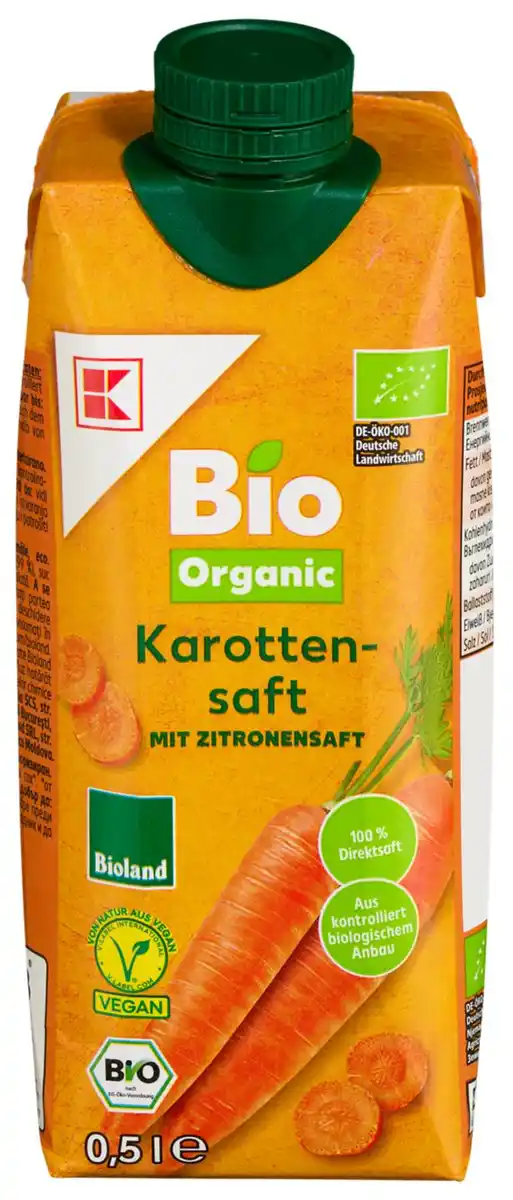 Bild 1 von K-BIO ORGANIC Bioland Karottensaft, 500-ml-Packg.