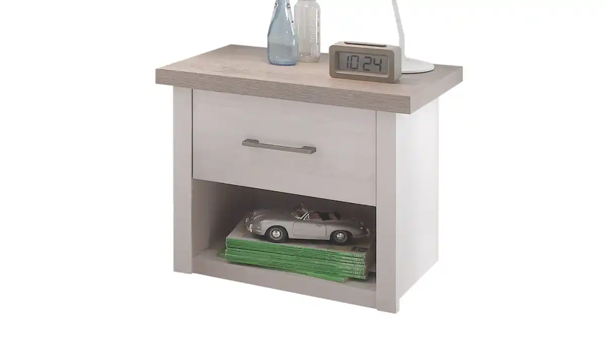 Bild 1 von Nachttisch Pinie weiß 51 cm x 43 cm Nachtkommode - LUCA