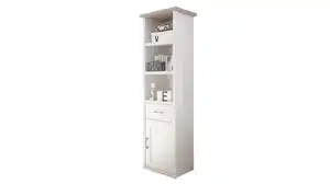 Standregal Bücherregal Pinie weiß 54 x 200 cm - 2 Einlegeböden - LUCA