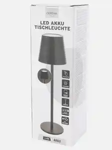 LED Akku Tischleuchte 38cm Schwarz
