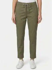 Damen Chinohose mit elastischem Bund Grün